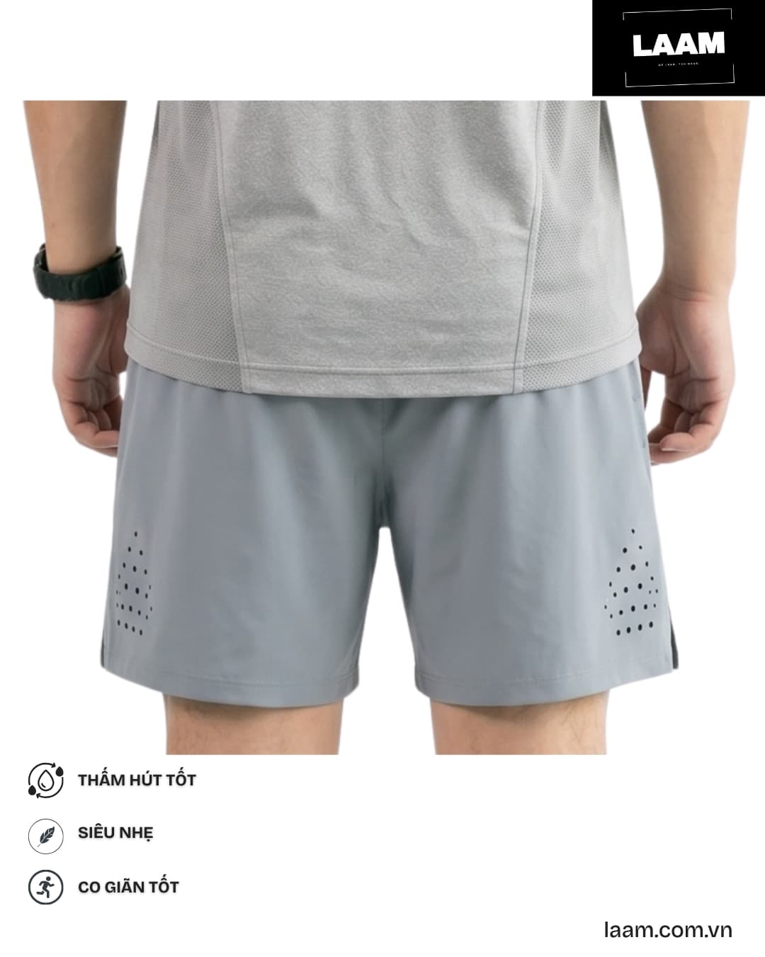 Quần short chạy bộ Laser-Cut — view 3