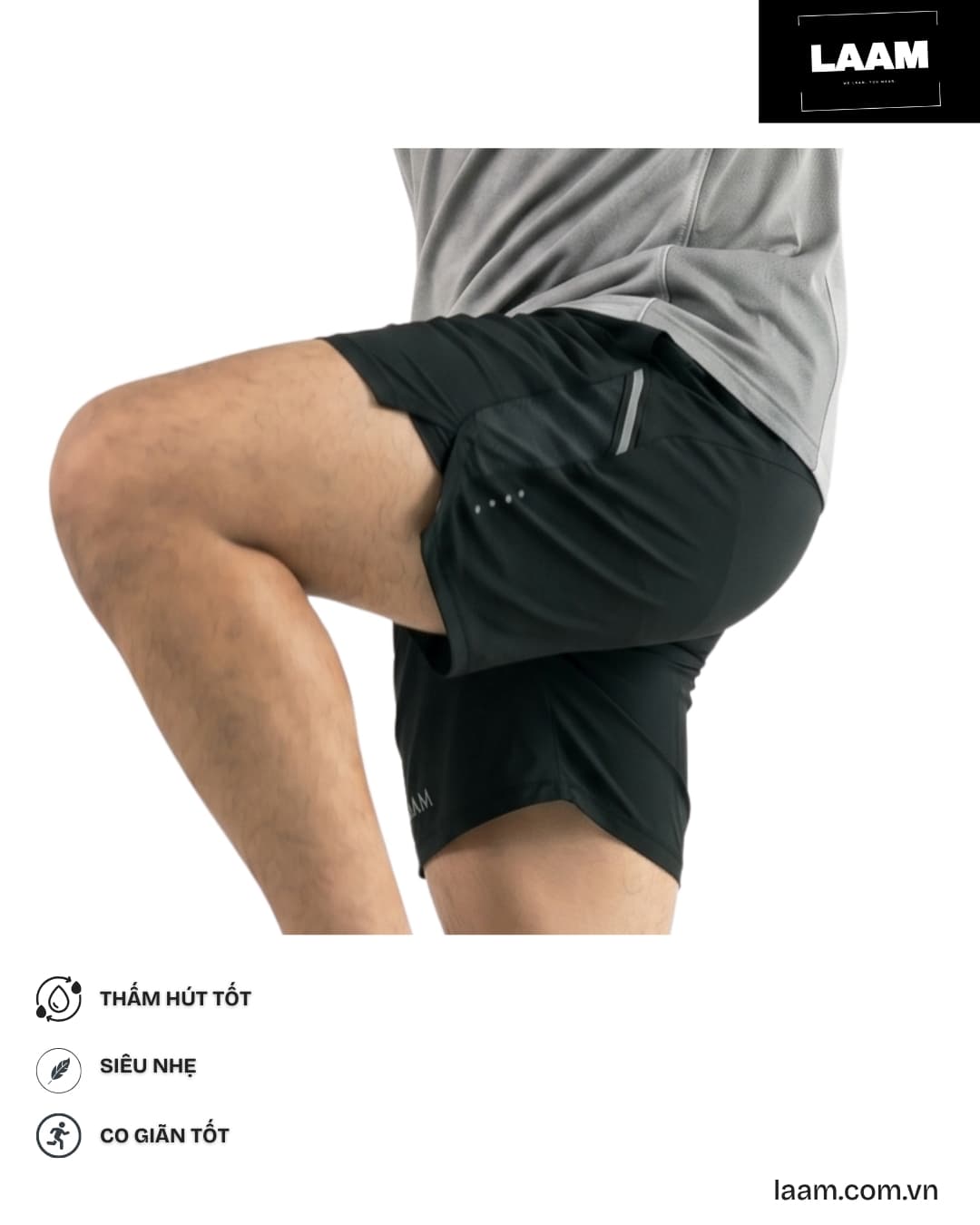 Quần short chạy bộ Essential — view 3