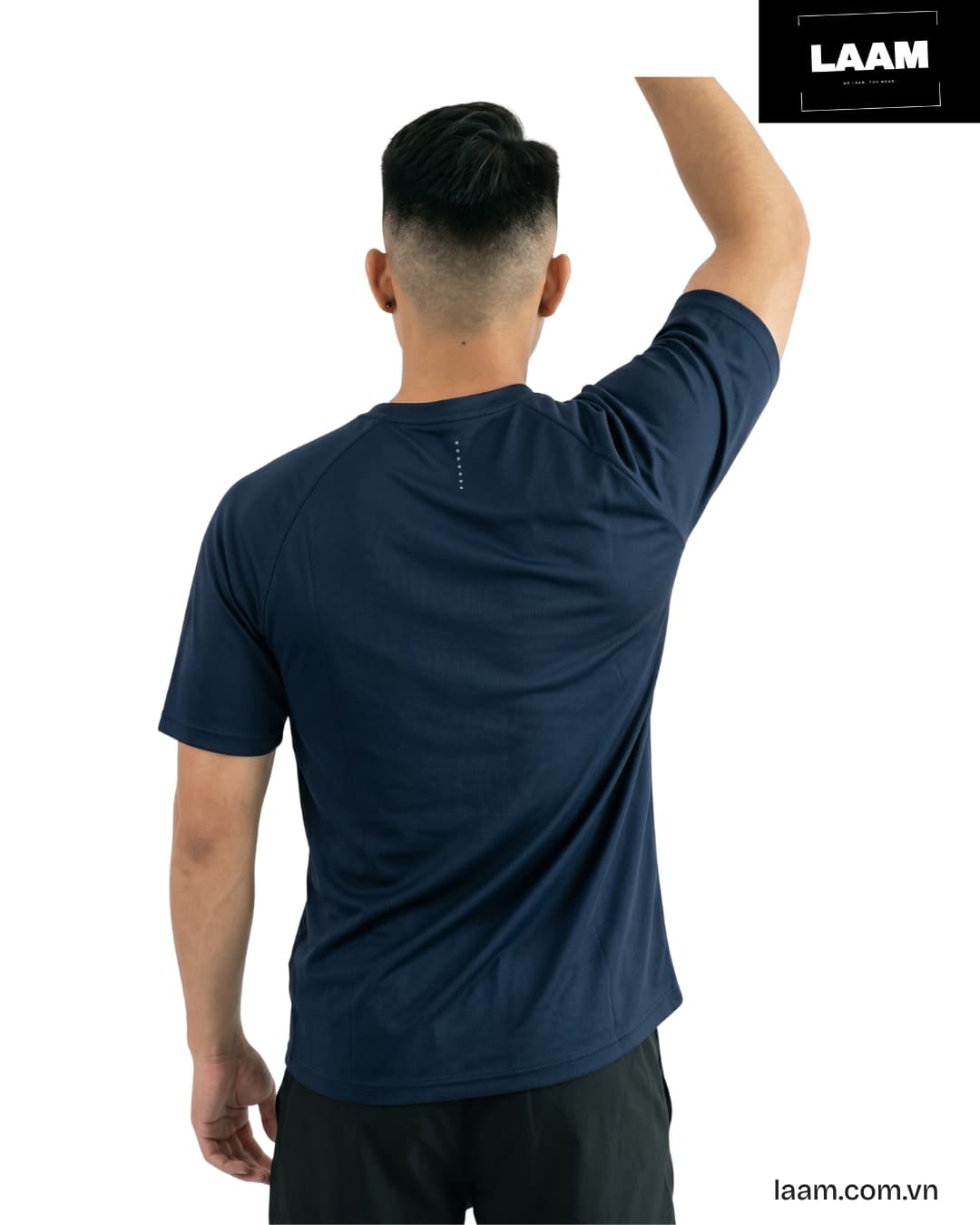 Áo thun chạy bộ Raglan Navy — view 2